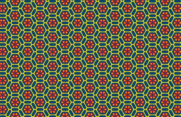 Modello di tessuto colorato grunge esagonale