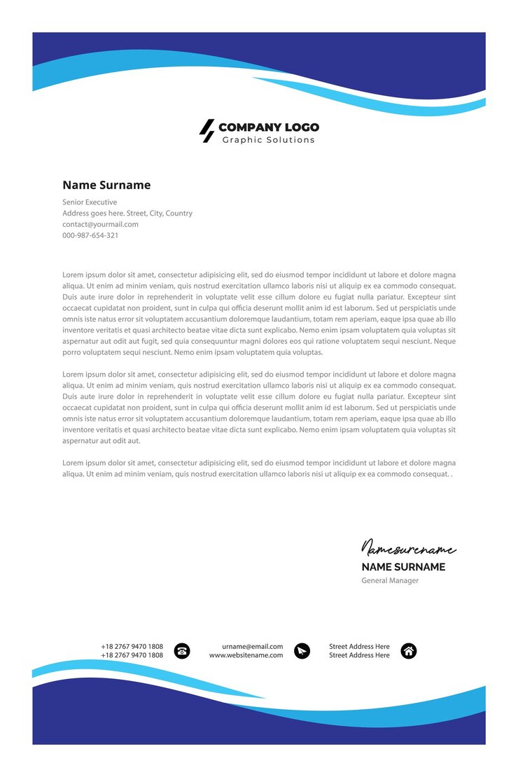 Vettore modello di testata per le imprese e le società moderne