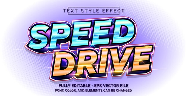 Modello di testo grafico modificabile con effetto stile testo Speed Drive