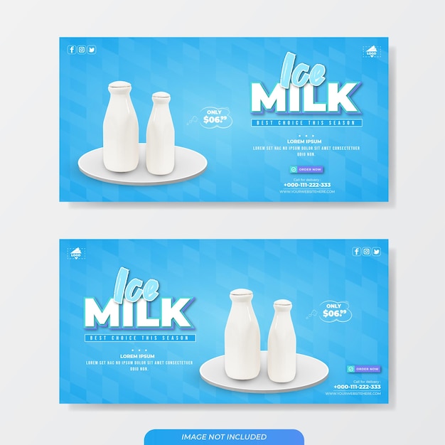 Modello di vendita di promozione banner di latte ghiacciato