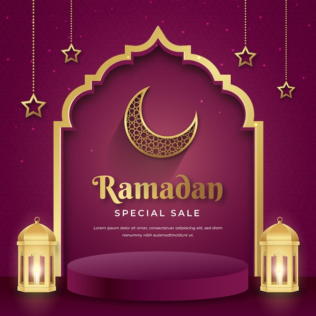 Modello di vendita realistico di Ramadan Kareem