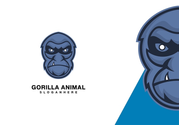 modello di vettore del monogramma astratto logo design gorilla malvagio