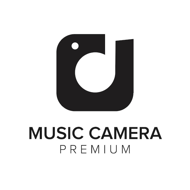 Modello di vettore dell'icona del logo della fotocamera musicale