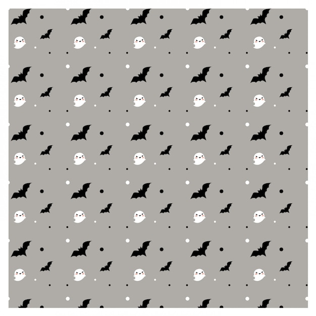 Modello di vettore di fantasma e pipistrelli per il concetto di halloween.