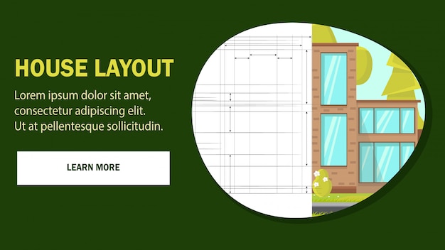Modello di vettore di pagina web di layout di casa.