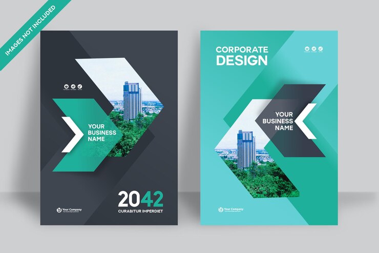 Modello di vettore di progettazione della copertina di libro di affari del fondo della città