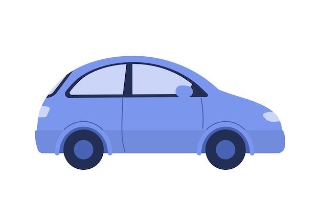 Modello di vettura passeggeri blu vista laterale su nuovo trasporto auto