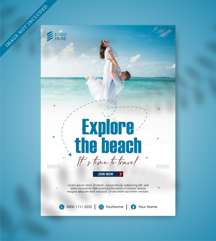 Modello di viaggio estivo in spiaggia
