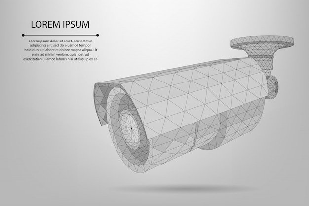 Modello di videocamera poli poli basso astratto linea e punto strada