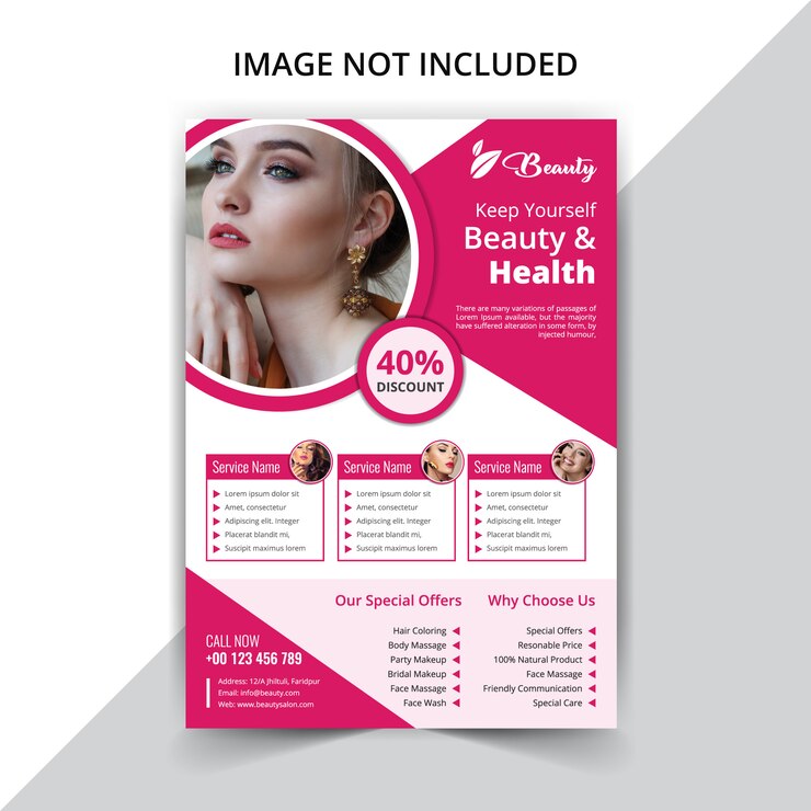 Vettore modello di volantino beauty spa