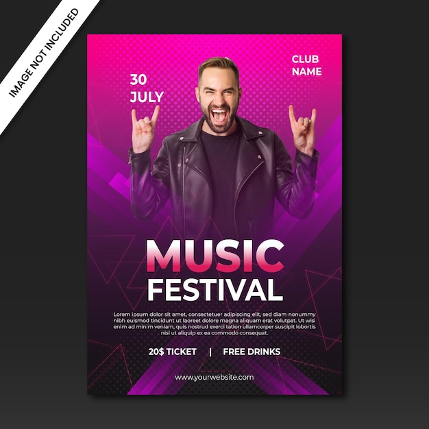 Modello di volantino del festival musicale