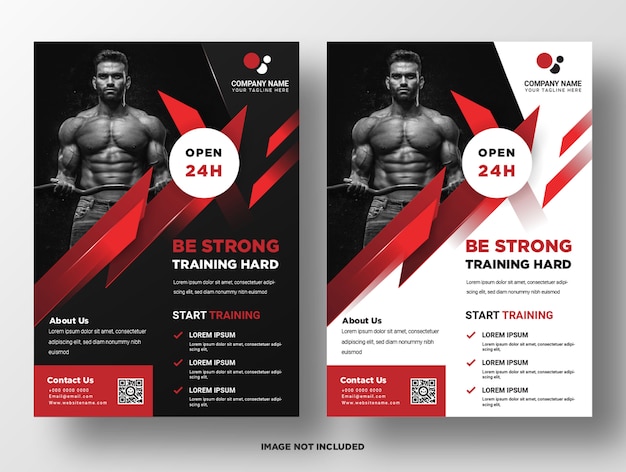 Modello di volantino di promozione fitness palestra