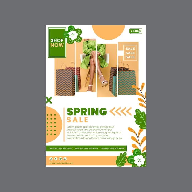 Modello di volantino di vendita di primavera