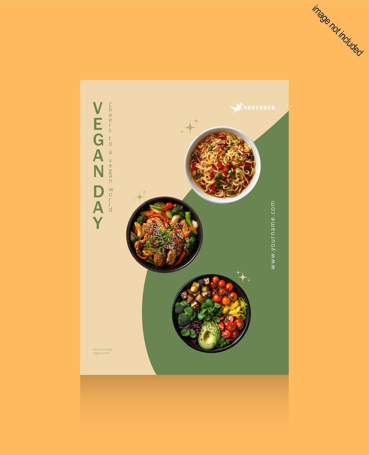 Vettore modello di volantino e poster per la giornata vegetariana mondiale e la giornada mondiale dell'alimento design creativo del volantino