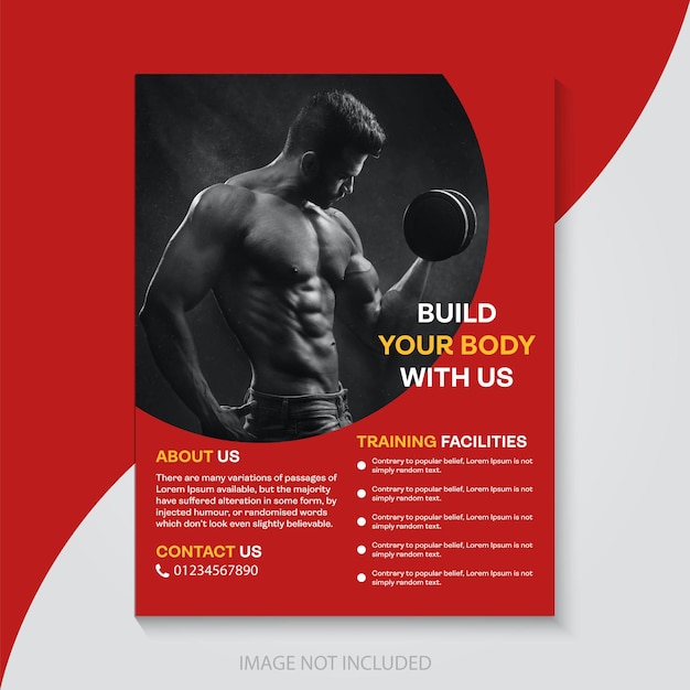 Modello di volantino fitness palestra Vettore Premium