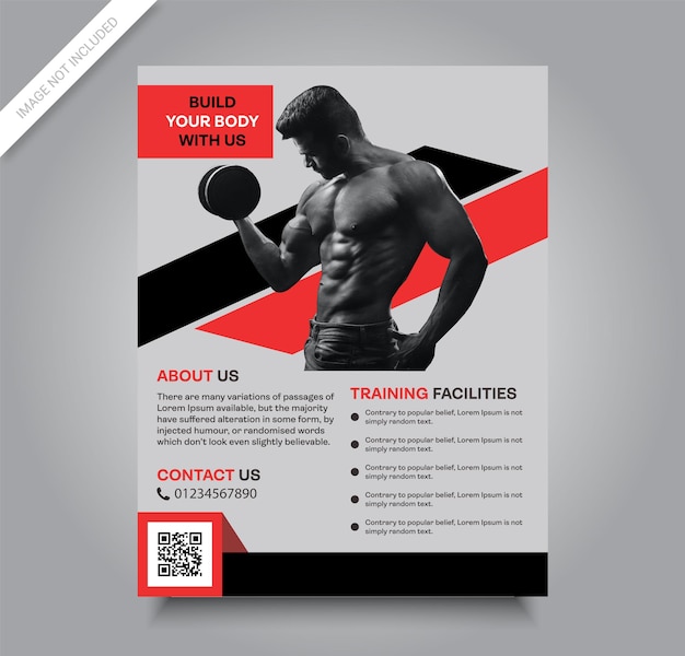 Modello di volantino fitness palestra Vettore Premium