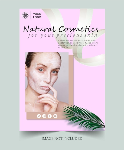 Modello di volantino per cosmetici naturali