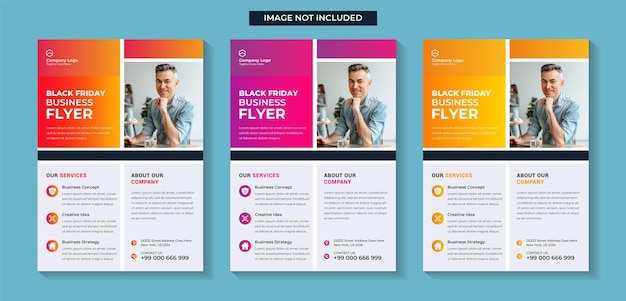 Modello di volantino per il venerdì nero aziendale moderno e creativo.