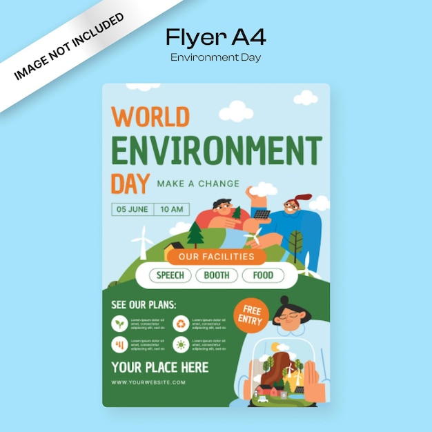 Modello di volantino per la Giornata mondiale dell'ambiente