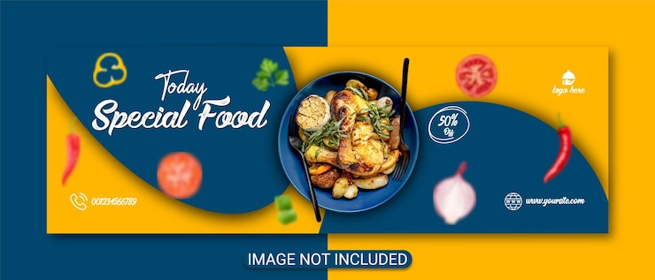 Vettore modello di volantino per la promozione del menu di cibo delizioso o vettore premium di design della copertina del menu speciale