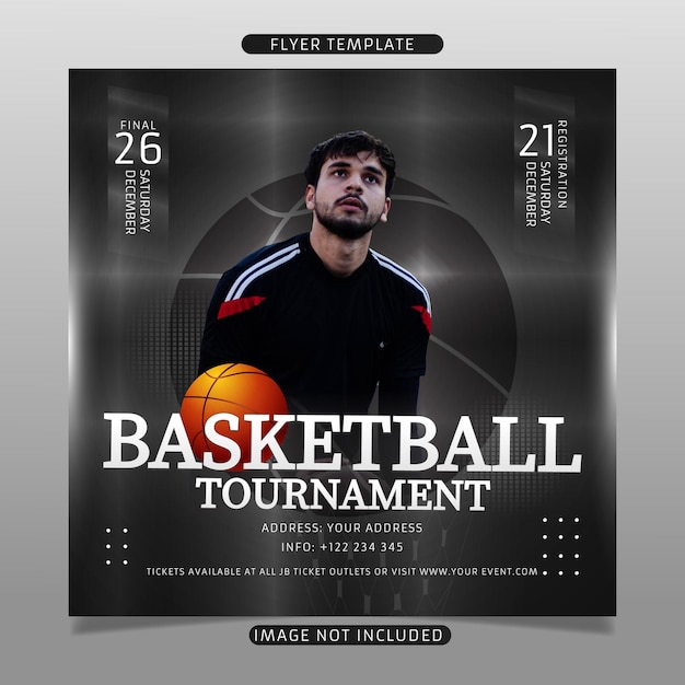 Modello di volantino per torneo di basket