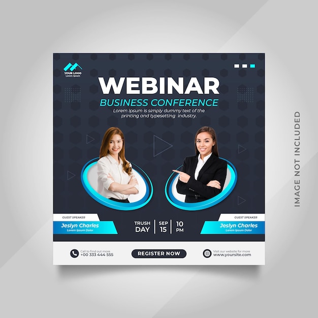 Modello di volantino quadrato per webinar