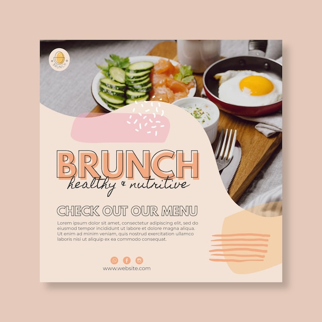 Modello di volantino ristorante brunch