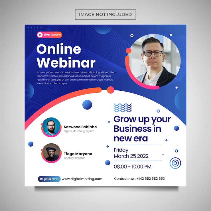 Vettore modello di webinar per post su instagram
