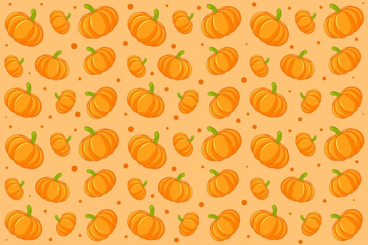 Vettore modello di zucca autunnale. accogliente modello di doodle vettoriale autunnale