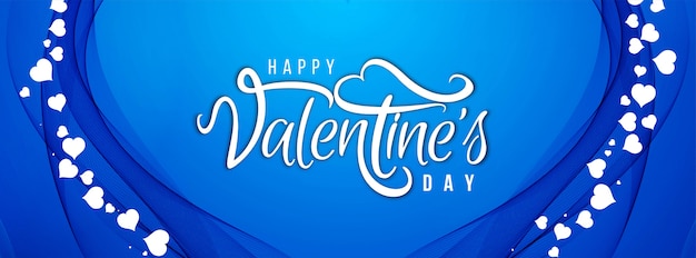 Modello elegante di banner blu di San Valentino