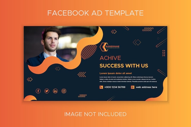 Modello geometrico di banner per annunci di Facebook per soluzioni IT aziendali