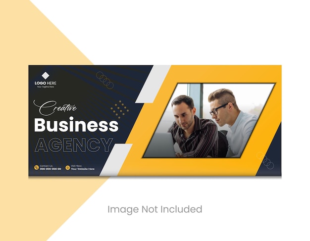 Modello gratuito di pagina di copertina di Facebook per il marketing digitaleModello gratuito di firma di e-mail professionale