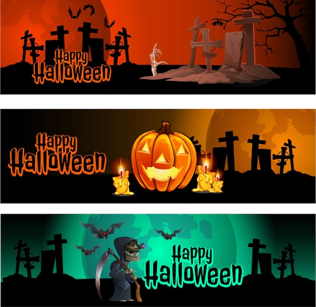 Modello gratuito di progettazione vettoriale di Halloween