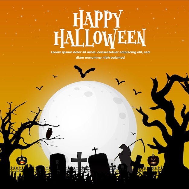 Modello gratuito di progettazione vettoriale di Halloween
