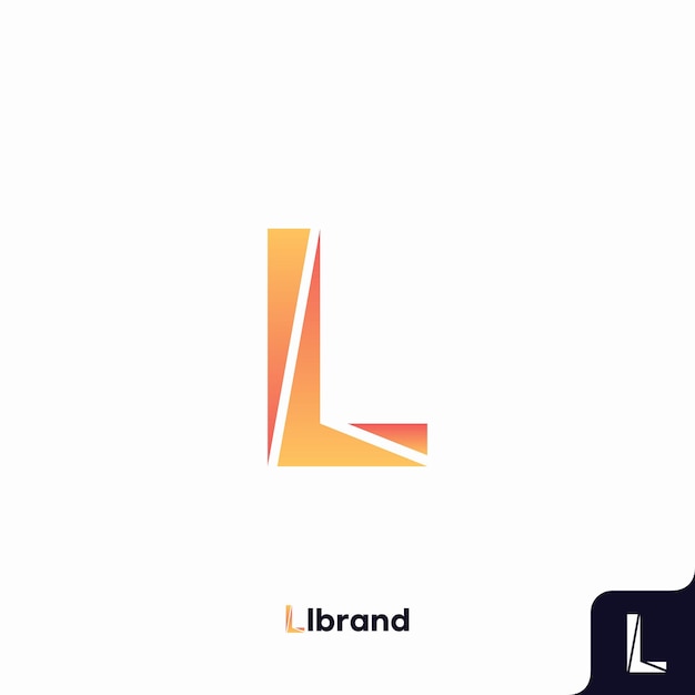Modello icona logo lettera L piatto minimalista