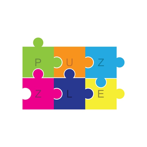 Modello icona vettore logo puzzle