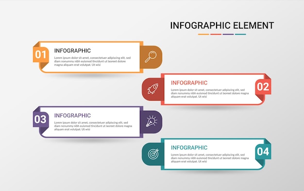 Modello infografico aziendale creativo con 4 opzioni Modello infografico