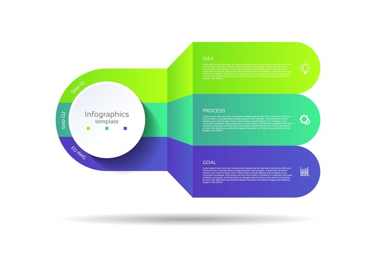 Modello infographic del fondo dell'estratto di affari di presentazione con tre step