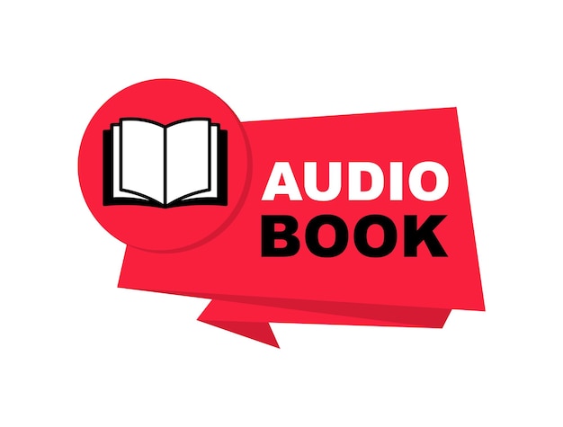 Modello logo audiolibro Letteratura ed ebook in formato audio