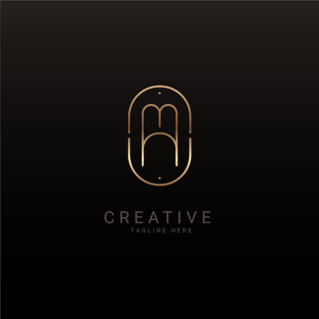 Modello logo gradiente nm o mn