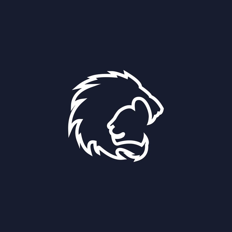 Vettore modello logo leone padre e figlio