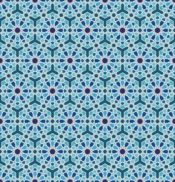 Modello marocchino islamico arabo senza cuciture blu
