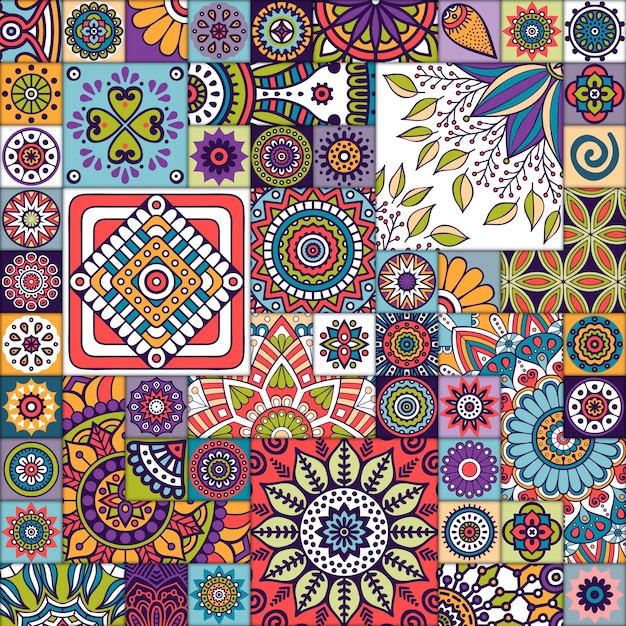 Modello marocchino senza saldatura con mandalas