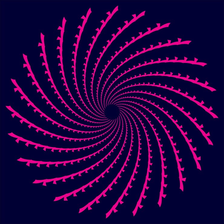 Vettore modello matematico a spirale a punti astratto modello a spirale radiante