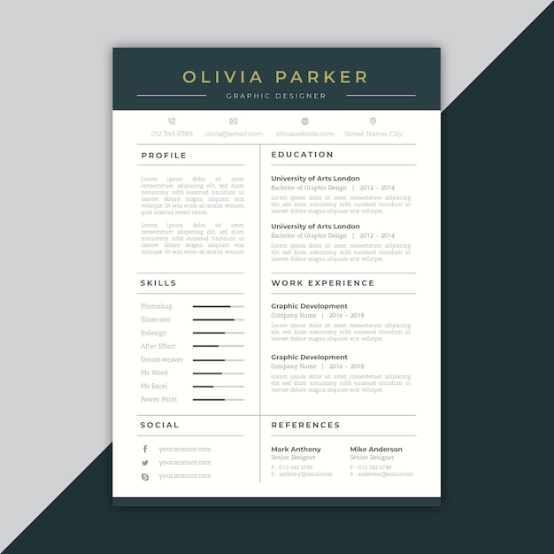 Modello minimalista per cv
