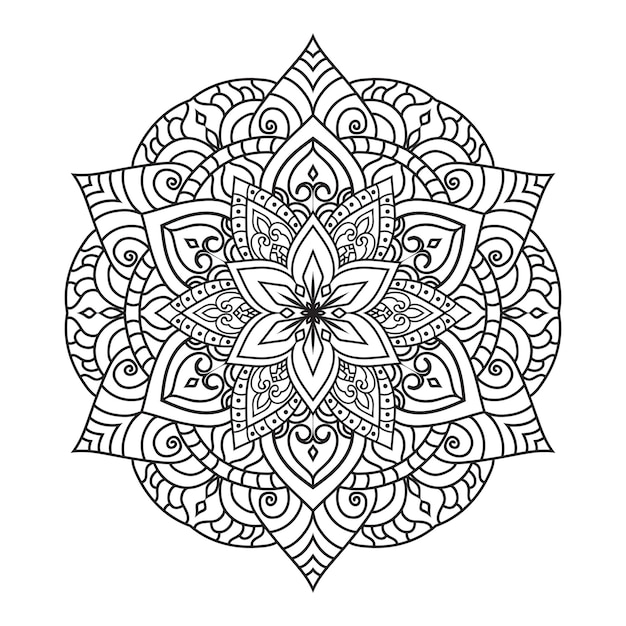 Modello mistico orientale. Mandala di yoga. Illustrazione disegnata a mano