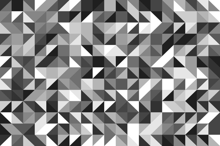 Modello moderno astratto di forme geometriche grigio scuro mosaico sfondo chiaro