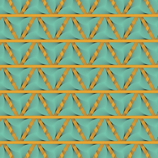 Modello moderno di metà secolo - Disegno geometrico blu e giallo