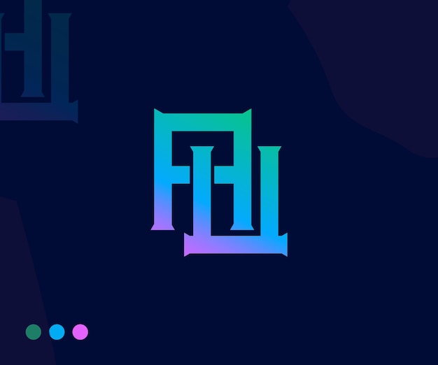 Modello moderno di progettazione del logo della lettera iniziale del monogramma au