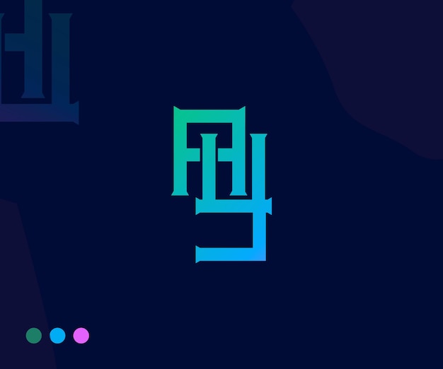 Modello moderno di progettazione del logo della lettera iniziale del monogramma ay